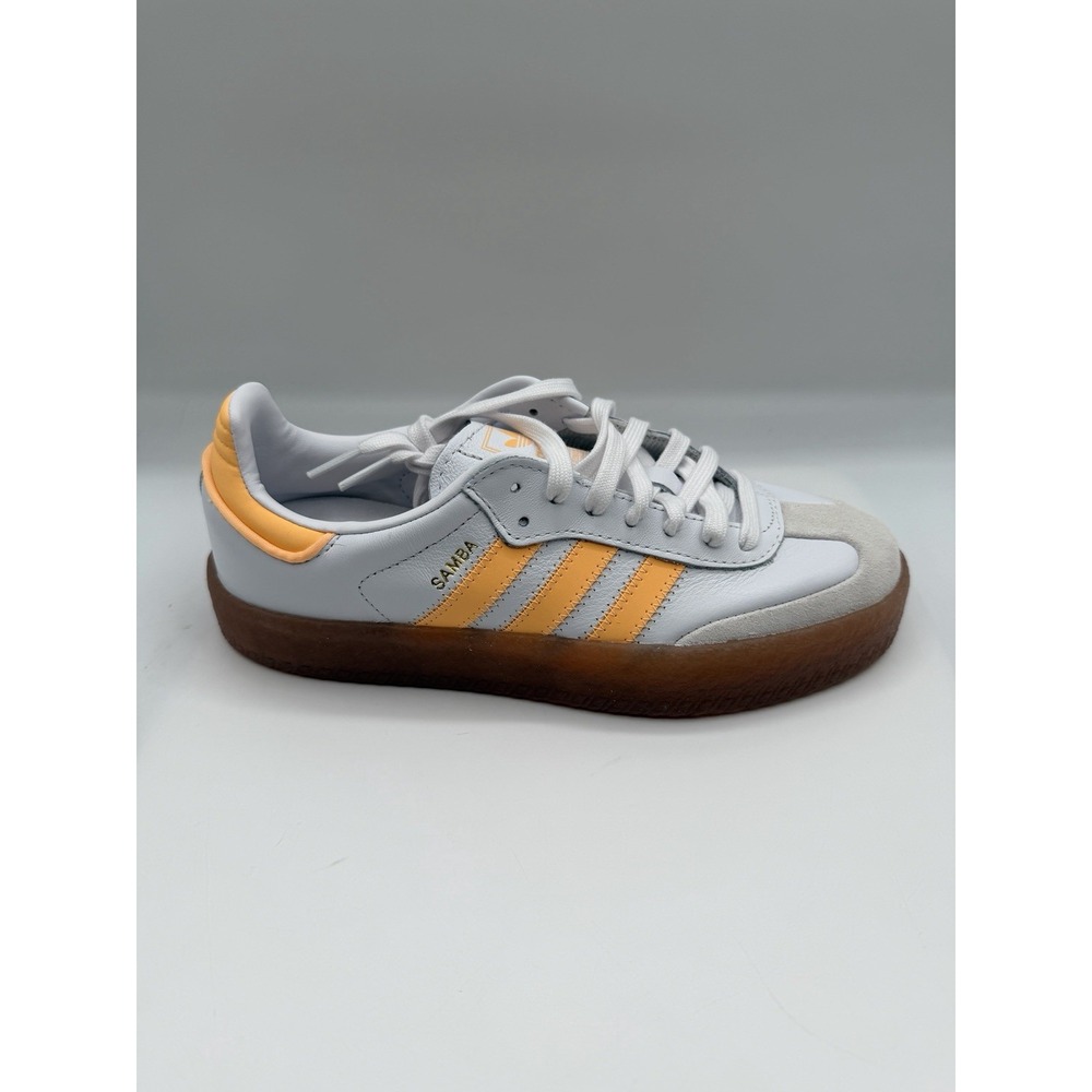 Adidas Sambae J Sneakers, Youth 5.5, EU 38, White Acid Orange, NEW/DAMAGED BOX